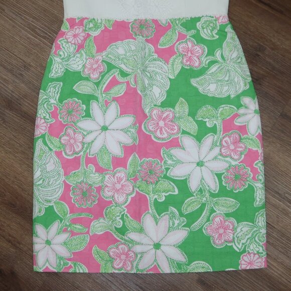 Womens Lilly Pulitzer Allegra Strapless Dress Prep Green Hit The Spot Beaded 12 - Picture 2 of 4
